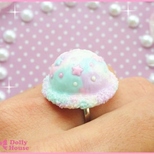 Kawaii Pastel Ice Cream Scoop Ring by Dolly House