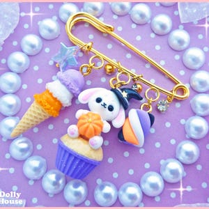 Kawaii Halloween Cupcake Pin Brooch by Dolly House