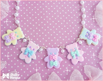 Kawaii Cookie Bears Necklace by Dolly House