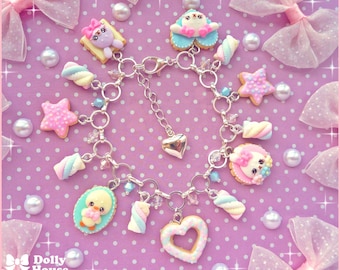 Pulseira Kawaii Pastel Spring Cookies & Marshmallow da Dolly House