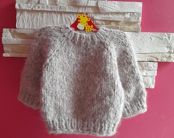 Soft Alpaca Sweater for baby, girl, boy, Unisex Baby Sweater, Soft and Chunky wool Sweater, Handmade Sweater
