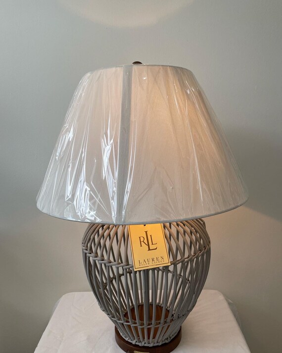 RARE Ralph Lauren Home Grey Wicker Table Lamp NEW Tags GENUINE Etsy