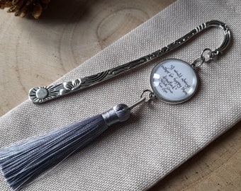 Jane Eyre Charlotte Bronte Quote Glass Cabochon Bookmark - I would always rather be happy than dignified - Bookmark with gift pouch.
