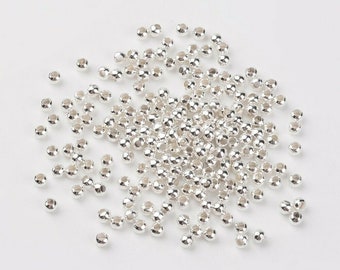 200 x Silver Round Spacer Beads 3mm Hole 1.2mm for necklace bracelet making