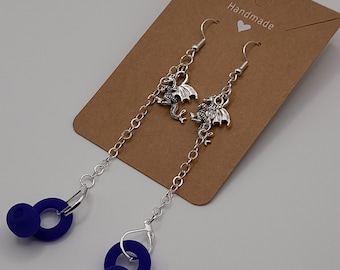 Dragon Pendant Earring Holders: Punk Earplug Chain, Wireless Earphone Keeper