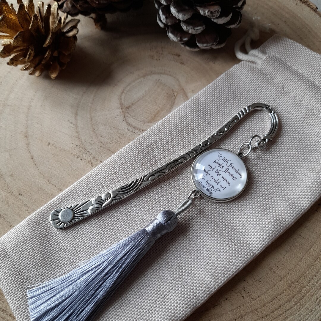 Freedom Bookmarks Oscar Wilde Bookmark - With Freedom, Books, Flowers and the Moon, Who ...