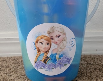 Beach Play Set Frozen (Elsa & Anna), Sand Bucket, Shovel, Ball and Water Gun By Broward Toys