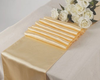 BROWARD LINENS Tablecloth Runner Satin 13 X 72 Inch (Variety Colors)