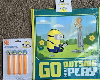 By Broward Toys Minions Reusable SET Party Tote Bag with bubble