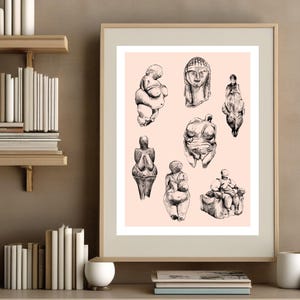 Paleolithic Venus poster, Venus of willendorf illustration, art history posters for classroom, Archeology, Unique gift for History Buffs