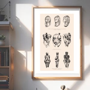 Paleolithic Venuses posters, venus figurine print, paleolithic art printable, history posters for classroom, gifts for paleolithic lovers