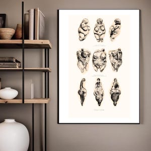 Paleolithic Venus poster, Venus of willendorf illustration, art history posters for classroom, Archeology Gift, gifts for history lovers