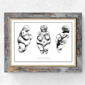 Venus of willendorf poster, venus figurines paleolithic print, fertility goddess prints, history posters classroom, gifts for archaeologist