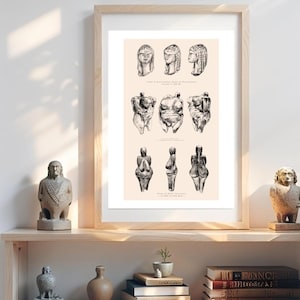 Paleolithic Venuses posters, venus figurine print, paleolithic art printable, history posters for classroom, gifts for paleolithic lovers