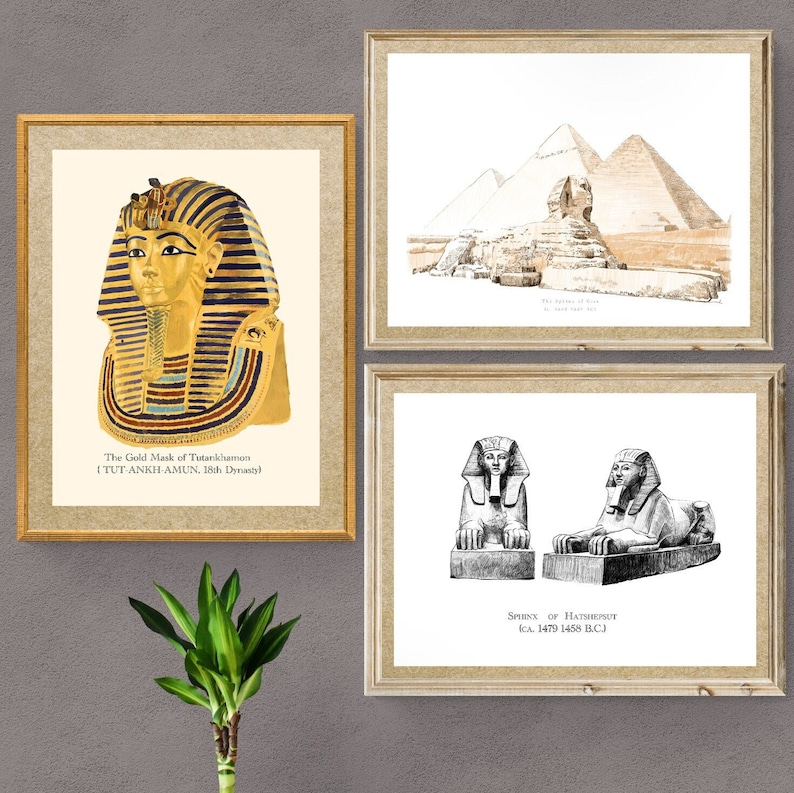 Ancient Egyptian Art, Great Sphinx, Wall Poster Set, Ancient Egypt Art ...
