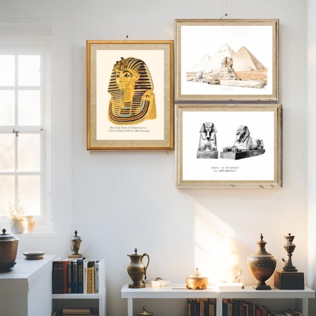 Ancient Egyptian Art, Great Sphinx, Wall Poster Set, Ancient Egypt Art ...
