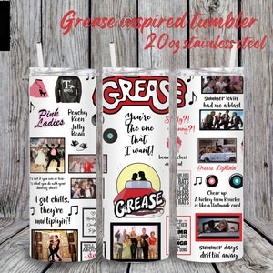 Grease inspired stainless steel 20oz tumbler