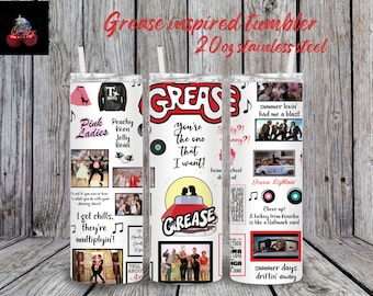 Grease inspired stainless steel 20oz tumbler