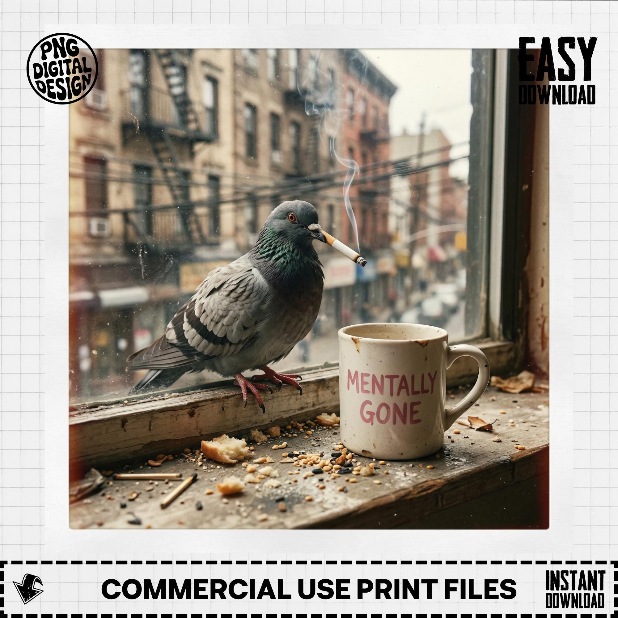 Smoking Pigeon - Etsy Israel