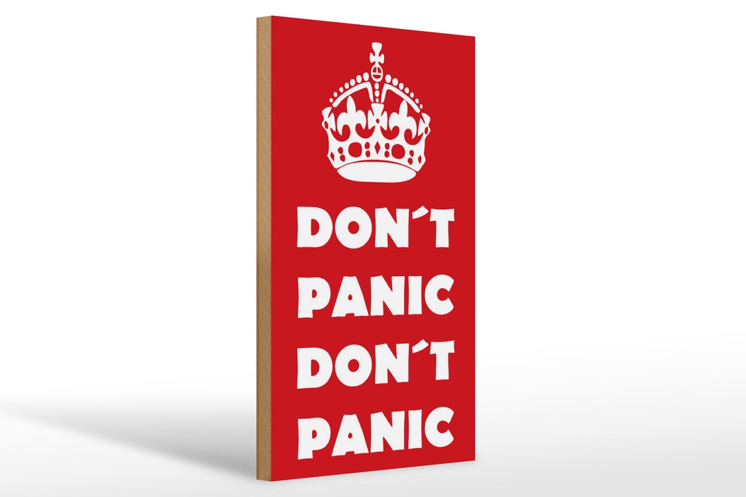 Wooden Sign Slogan 20 X 30 Cm Don't Panic Don't Panic Wood Decoration ...
