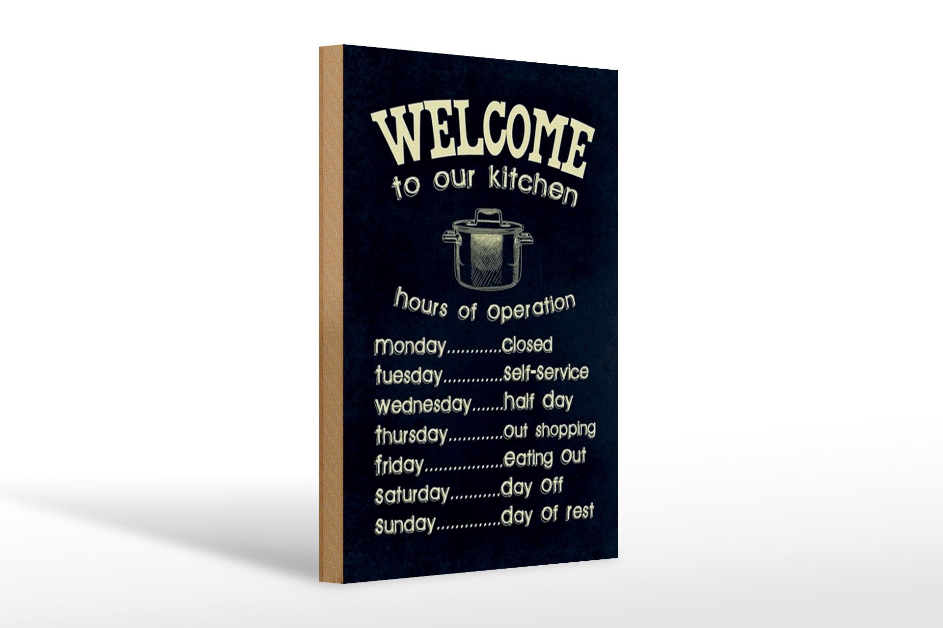 Wooden Sign Slogan 20 X 30 Cm Welcome to Our Kitchen Hours Decoration Sign  Wooden Sign 