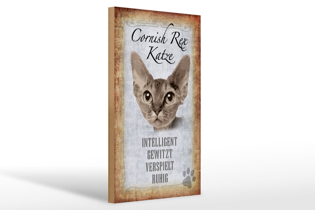 Wooden Sign Saying 20 X 30 Cm Cornish Rex Cat Gift Wooden Decoration ...
