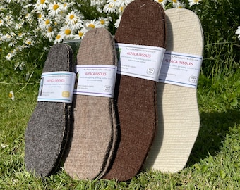 Natural Alpaca Fleece Felted Insoles: Warm Outdoor Comfort