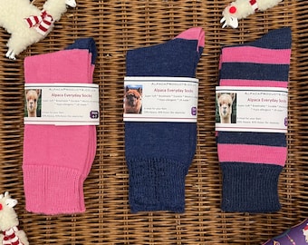 Alpaca Socks Wool Everyday Dress Socks, NEW Designed Colours Made IN GB