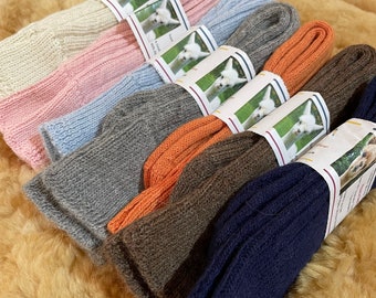 Alpaca Bed / Lounge Socks - 90% Alpaca Wool - Luxury Soft Made in GB