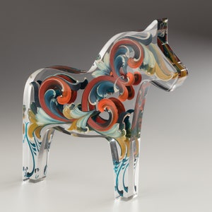 Dala Horse with Rosemaling