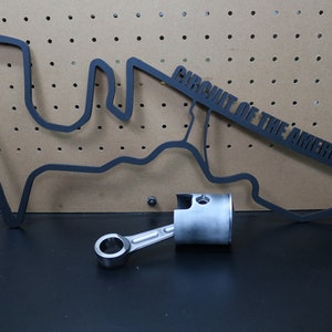 Rennspur Wandkunst, Formel 1 Grandprix Rennstrecke Holzschild, COTA Track Sign, Laser Cut Motorsport Wandhänger, Garage Mancave Dekor