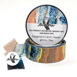 Ocean Washi Tape, Resin Waves Washi Tape, Ocean Waves Sand, Gold Waves Washi Tape, Decorative Ocean Waves Masking Tape, Ocean Lover Washi