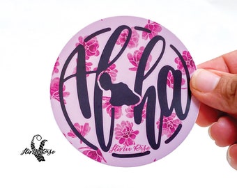 100% Profits Support Maui Fire Victims, Aloha for Maui, Lokelani Pink Sticker, Outdoor Maui Sticker, Aloha Pink, Maui Strong