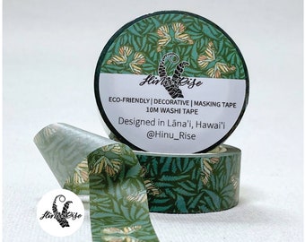 Fern Washi Tape, Butterfly Tape Decorative, Fern Butterfly, Palapalai Washi Tape, Pulelehua Decor, Hawaii Washi Tape 15mmX10m