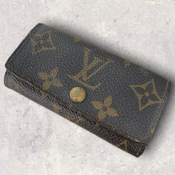 Rare Vintage Louis Vuitton LV Checked Monogram Key Wallet-112 