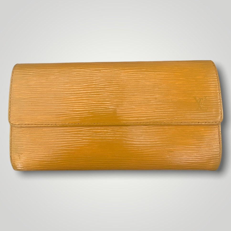Louis Vuitton Yellow Epi Leather Long International Wallet Coin
