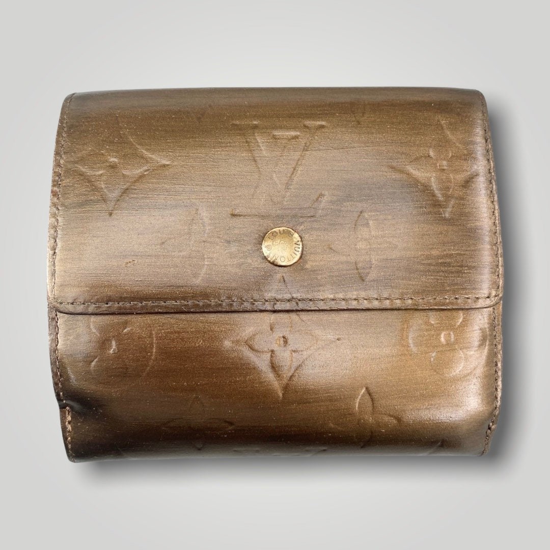 Louis Vuitton Vernis Bronze Brown Patent Leather Bifold Wallet