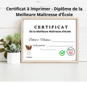 Teacher Gift - Printable Certificate - Best Teacher Diploma - End of School Year Gift