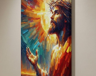 Jesus Christus Leinwanddruck, Dornenkrone, religiöses Kunstwerk