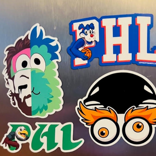 Philly Sports Refrigerator Magnets - Gritty, Phanatic/Harper, Swoop, Franklin