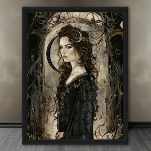 Hecate, Goddess of Witchcraft #2, Fine Art Print, Canvas, Framing Optional, Mysticism Poster, Pagan Witch Wall Art, Mythic Magic Print