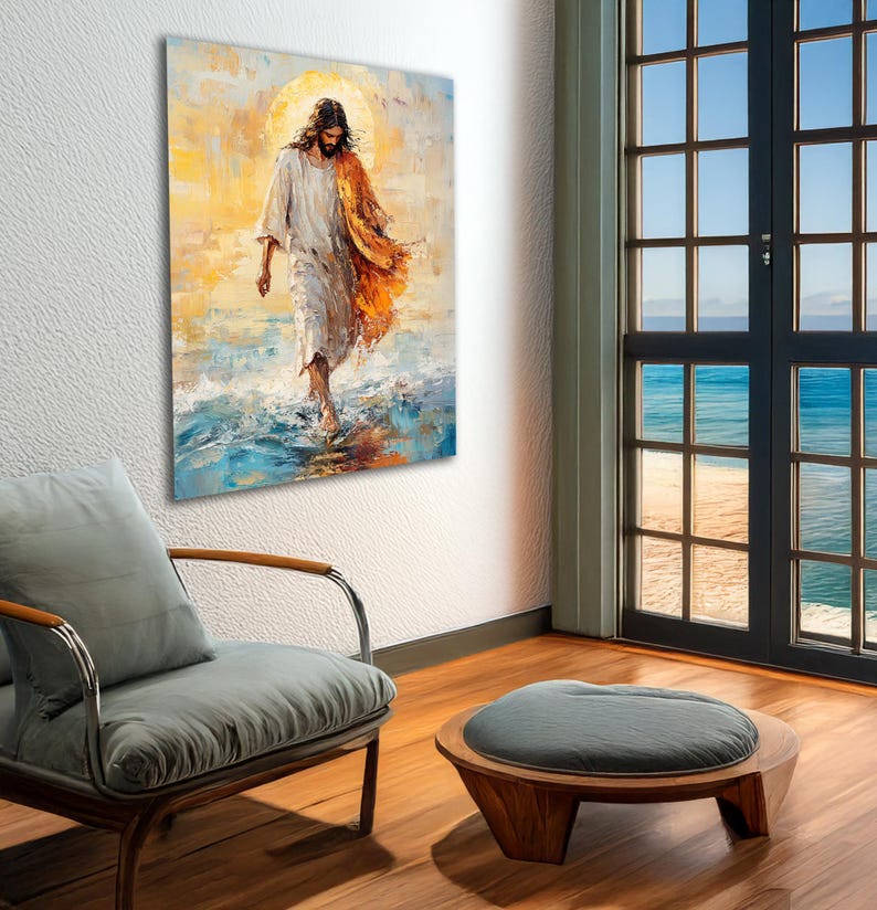 Jesus Walking on Water Art Print #4: Christian Religious Wall Decor - Etsy