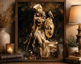 Athena Wall Art – Greek Mythology Warrior Goddess Fine Art Print #3