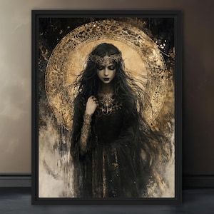 Hecate, Goddess of Witchcraft #4, Fine Art Print, Canvas, Framing Optional, Mysticism Poster, Pagan Witch Wall Art, Mythic Magic Print