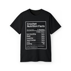 Crochet Nutrition Facts Shirt | Crochet TShirt | Gift for Crocheter