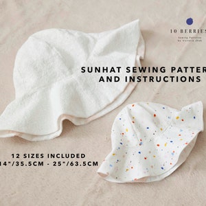 Sun hat sewing pattern with instructions