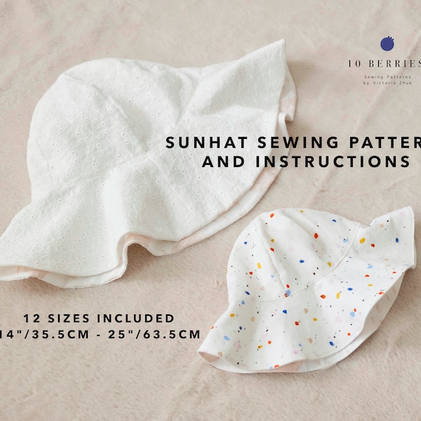 Sun hat sewing pattern with instructions