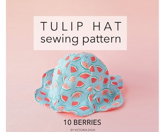 Tulip Hat Pattern with Photo Instructions, Instant Download