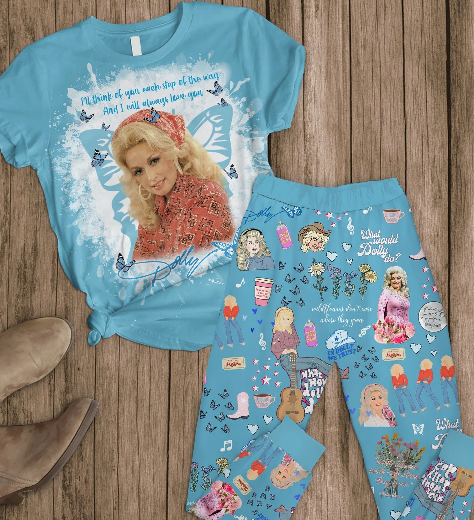 Dolly Parton Pajamas, Set Dolly Parton Shirt, Dolly Parton Shirt