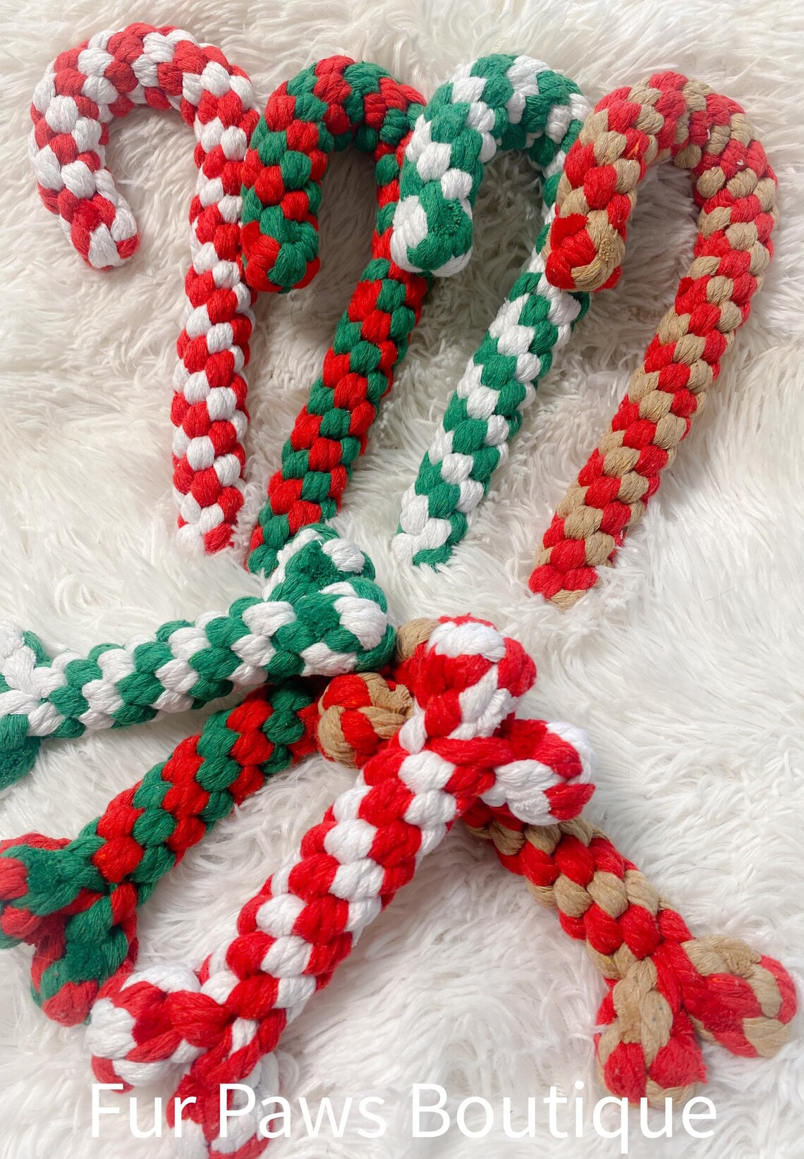 Christmas Dog Toys Rope Dog Toy Candy Cane Dog Toys Rope Chew Etsy